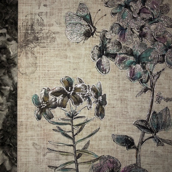 Floral And Butterfly Canvas Art 12” Square Set Of 2 - Picture 3 of 9